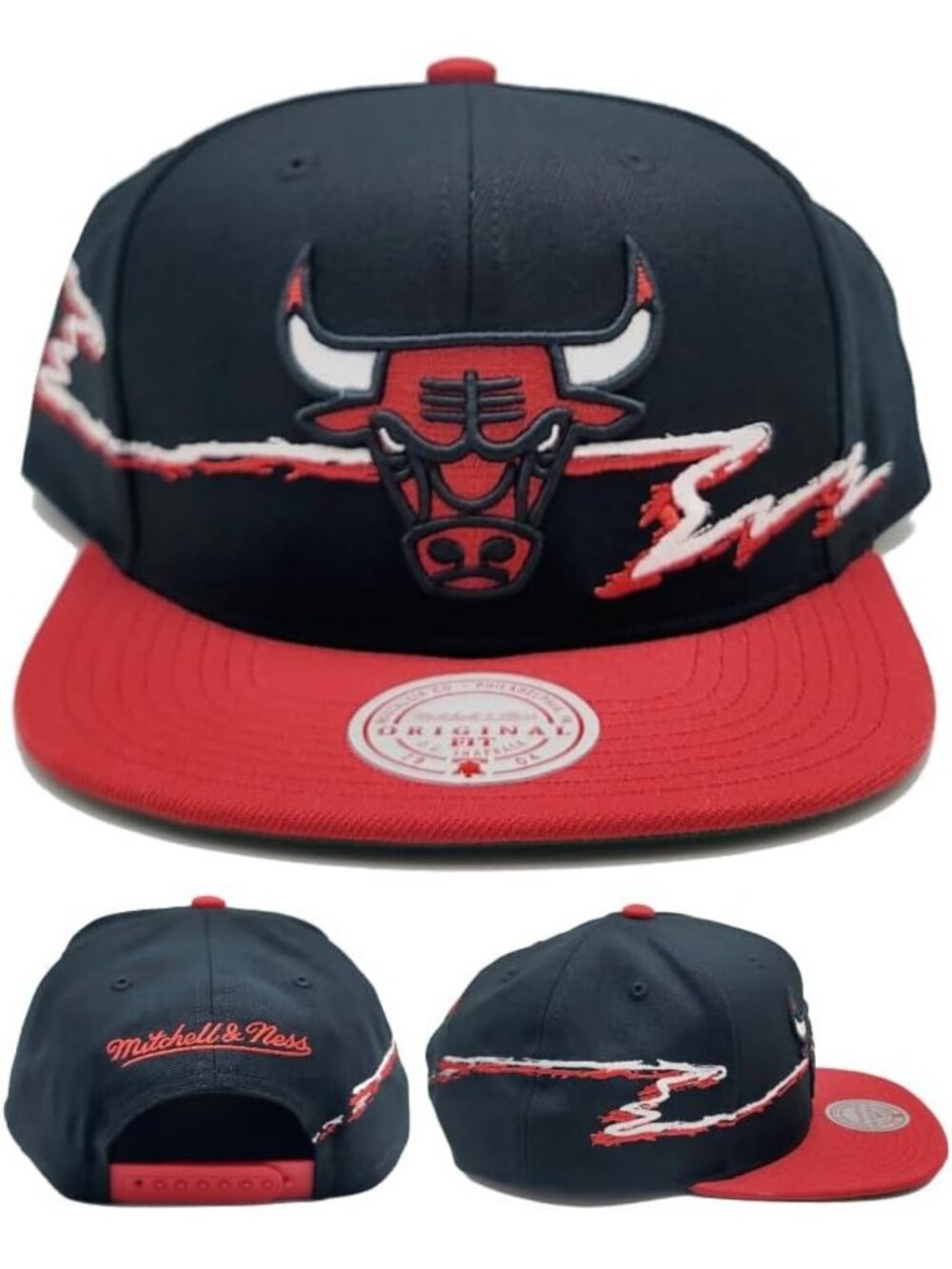 Vintage Chicago Bulls Snapback Hat Cap - Black & Red, Retro Style, Adjustable